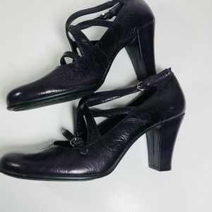 Aerosoles Purple Crisscross Vintage Heels 9 1/2
